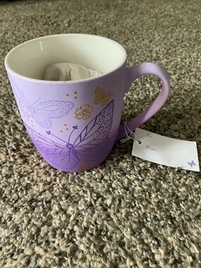 Lavender Butterfly Ceramic Mug